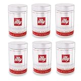 Illy medium roast, fine grind, ground espresso. Six cans.