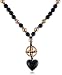 Marv Graff ?Mila? Glass Brass Bead Necklace with French Heart Pendant Necklace