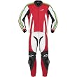 Alpinestars Monza Men's 2-Piece Leather Sports Bike Motorcycle Race Suits w/ Free B&F Heart Sticker Bundle - Red/White/Green