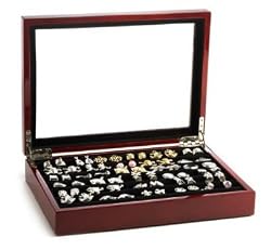 Mahogany Cufflinks Collectors Case - Classic Style Formal Wear - Cufflinks