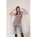 Clear Emergency Rain Poncho Coat Rainwear w/ Hood & Sleeve