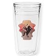 Indian Warrior 12 oz Slimline Insulated Beverage Tumbler, Clear