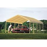 UPC 677599297700 product image for ShelterLogic 12 x 26- Feet Canopy 2- Inch 5-Rib Frame, Tan Cover | upcitemdb.com