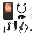 MP3 Player Accessories Online Shop Ranking 22. 7 Items Accessory Combo Kit for Sony Walkman NWZ E436 / E436F / E438 / E438F Series: Includes Black Slicone Skin Case Cover, Armband, Belt Clip, Home / Travel Charger, Car Charger, USB 2in1 Data Sync Cable and Human Shape Earphone/Cable Smart Wrap