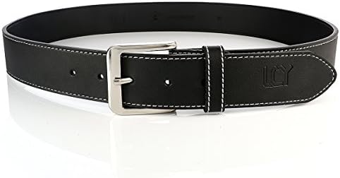 Generic Men's Casual Leather Belt for Jean 40mm 48 Black