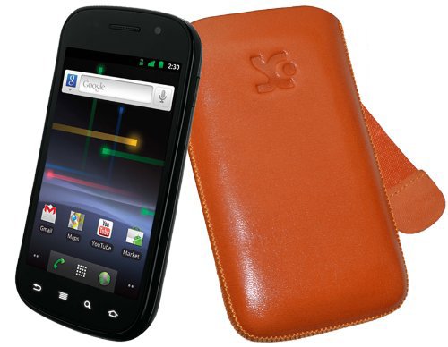 Suncase Ledertasche f&uuml;r Samsung Nexus S i9023 orange Preisvergleich