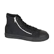 MENS Sizing Black Canvas Steel Toe High Top Sneaker Shoe 2 Zipper Punk Goth