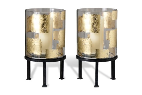 Modern Gold Leaf Hurricane on Stand