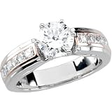 14K Rose and White Gold Diamond Engagement Ring Semimount - CENTER STONE NOT INCLUDED - 0.60 Ct.