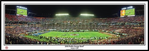 University of Kansas Jayhawks - 2008 FedEx Orange Bowl - vs. Virginia Tech 13.5 x 39 Panoramic Photo