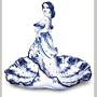 GZHEL/GJEL - TANGO CANDY DISH [Made in Russia. Height: 14" (35 cm). Material: porcelain. Hand-painted artist's work] [This candy dish can be used perfectly not just for what it's named for, but also as a dish for appetizers and salads. It will undoubtedly become the centerpiece of your table. If you're looking for an unusual and beautiful gift, this candy dish is an excellent choice. And if you collect Gzhel porcelain, it will adorn your collection!]