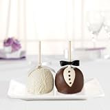 Bride and Groom Petite Apples - Gourmet Chocolate and Caramel Apple Party Favors - Mrs. Prindable's Handmade Confections