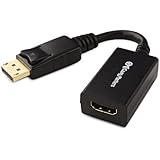 Cable Matters&reg; Gold Plated DisplayPort to HDMI Adapter (Male to Female) with Audio in Black