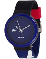 Lacoste GOA Dark Blue Dial Black and Dark Blue Silicone Unisex Watch 2020043