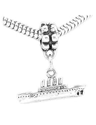 Sterling Silver Titanic Ship Dangle Bead Charm