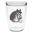 Horse (Gray & White) 16 oz Insulated Beverage Tumbler, Clear