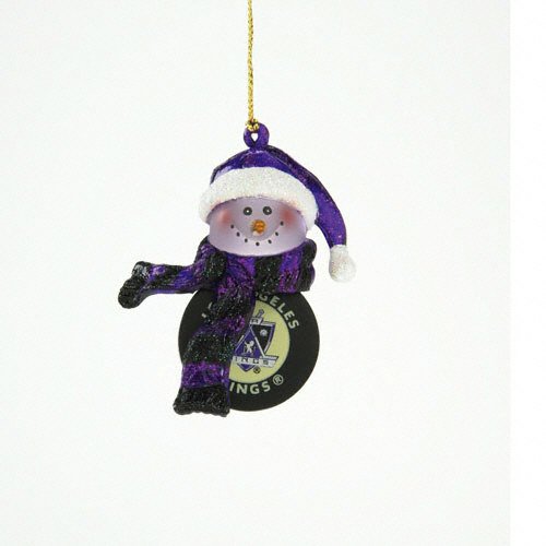 Los Angeles Kings NHL Striped Acrylic Snowman Ornament (3