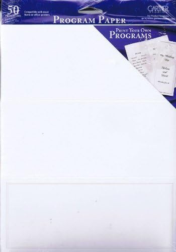 Gartner Studios Program Paper - Pearl White Border - 50 Sheets - Tri-Fold Program Paper -PRL BDR WHT by Office Supplies