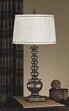 Murray Feiss One-Light Essex Court Table Lamp, Astral Bronze with Round Beige Shantung/ Ivory Soft Lined Shade # 9460ASTB