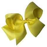 Extra Lg GrosGrain Bow Alligator Clip ~ Light Yellow (1092)