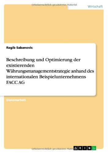 Beschreibung Und Optimierung Der Existierenden Wahrungsmanagementstrategie Anhand Des Internationalen Beispielunternehmens Facc AG (German Edition)