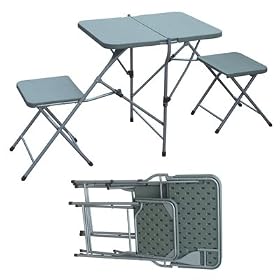 Portable 2 Person Picnic Camping Table and Chair Set WHITE from Folding Picnic Tables