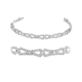Diamond Bracelet - Diamond Bow Tie Pave Platinum Tennis Bracelet