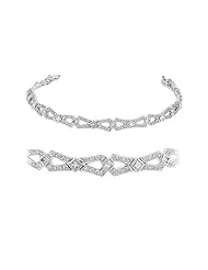 Diamond Bracelet - Diamond Bow Tie Pave Platinum Tennis Bracelet