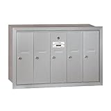 Salsbury Industries 3505ARU Recessed Mounted Vertical Mailbox with 5 Doors and USPS Access, Aluminum