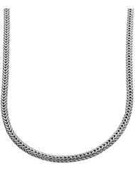 Oxidized Sterling Silver 4-mm Round Wheat Bali Chain