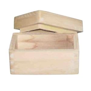 Small Plain Rectangle Wood / Wooden Box for Craft: Amazon.co.uk