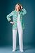 100% Cotton Julius Warm-Up Scrub Jacket by Cherokee. Fun Brace Face Print for Dentist...