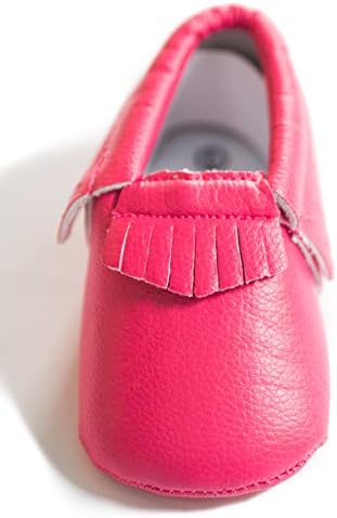 Baby Moccasins by One Loved Babe (12-18 Month, Hot Pink)