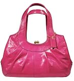 Coach Patent Ergo Pleated Frame Satchel Bag 12520 Pink