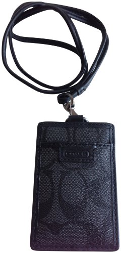 Coach Mens Heritage Signature Lanyard Charcoal Black F68664