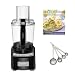 Cuisinart Elite Collection 7-Cup Food Processor in Black + 4-Piece Stainless Steel Measuring Spoon Set + Not Your Mother's Weeknight Cooking 
