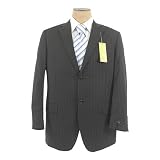 BCBG Attitude Mens Single Breasted 2 Button Charcoal Gray Pinstripe Wool Suit - Size 42R at BCBG MAX AZRIA