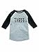 Tstars 3rd Birthday Gift for 3 Year Old Child 3/4 Sleeve Baseball Jersey Toddler Shirt 4T Dark Gray