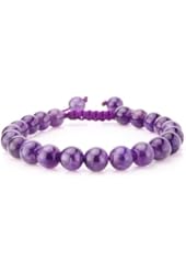 8mm Birthstone Gem Semi Preciouse Gemstones Round Bead Beaded Bracelet, Handmade Macrame Adjustable