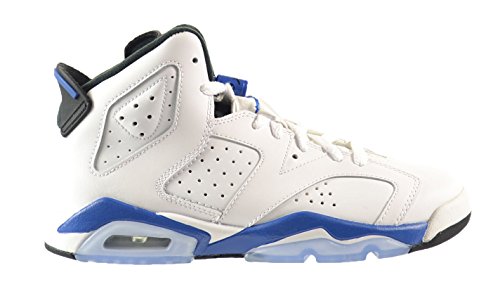 Air Jordan 6 Retro BG Big Kids Shoes White/Sport Blue-Black 384665-107