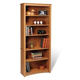 Prepac Oak 6-shelf Bookcase