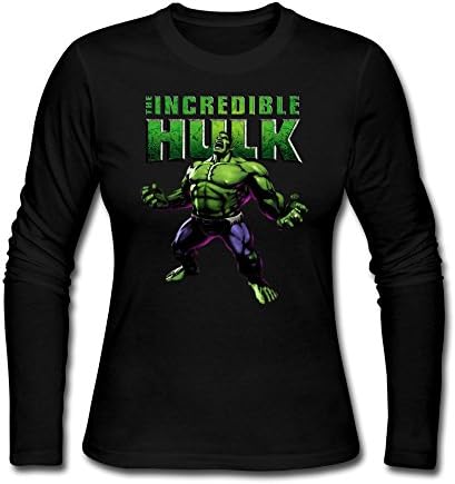 Funshirt Women's The Hulk Incredible Long Sleeve T-shirts Black XL