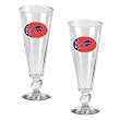 Buffalo Bills NFL 2pc Pilsner Glass Set with Football on stem - Oval Logo by Great American Products