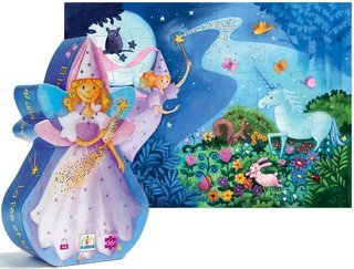 41sP9f2fo%2BL The Fairy And The Unicorn Silhouette Puzzle by Djeco