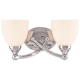 Minka Lavery Taylor 5842-77 Small Glass Reversible 2-LT 200w (7"H x 14"W) Vanity Lighting in Chrome