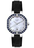Women's C-One Diamond and Sapphire Automatic Black Leather