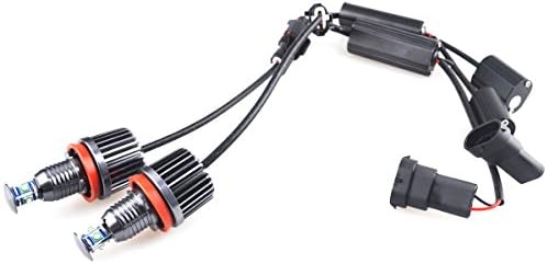 Lhxss High Power Error Free H8 40w Cree LED Angel Eyes Halo Ring LED Headlights for BMW E60 E61 E63 E70 E71 E87 E89 E90 E92 E93 Car Daytime Running Lights (Blue)