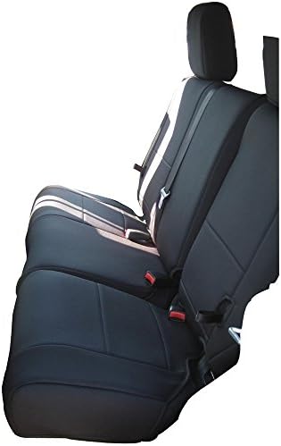 INNOCESSORIES Neoprene Jeep Wrangler Rear Seat Covers fit 2011-2014 Jeep Wrangler Jk 2 Door 40/60 Split Bench Solid Black