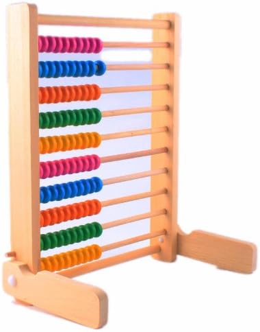 Ostart 10-row Wooden Wood Beads Abacus Counting Number Maths Educational Children Toy