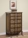 Masterpiece Light Faux Cherry Floral Serpentine 5-Drawer Tall Chest